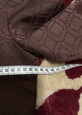 Kahve yaım Kollu Desenli dokuma Elbise - Görsel 4