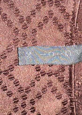 Kahve yaım Kollu Desenli dokuma Elbise - Görsel 2