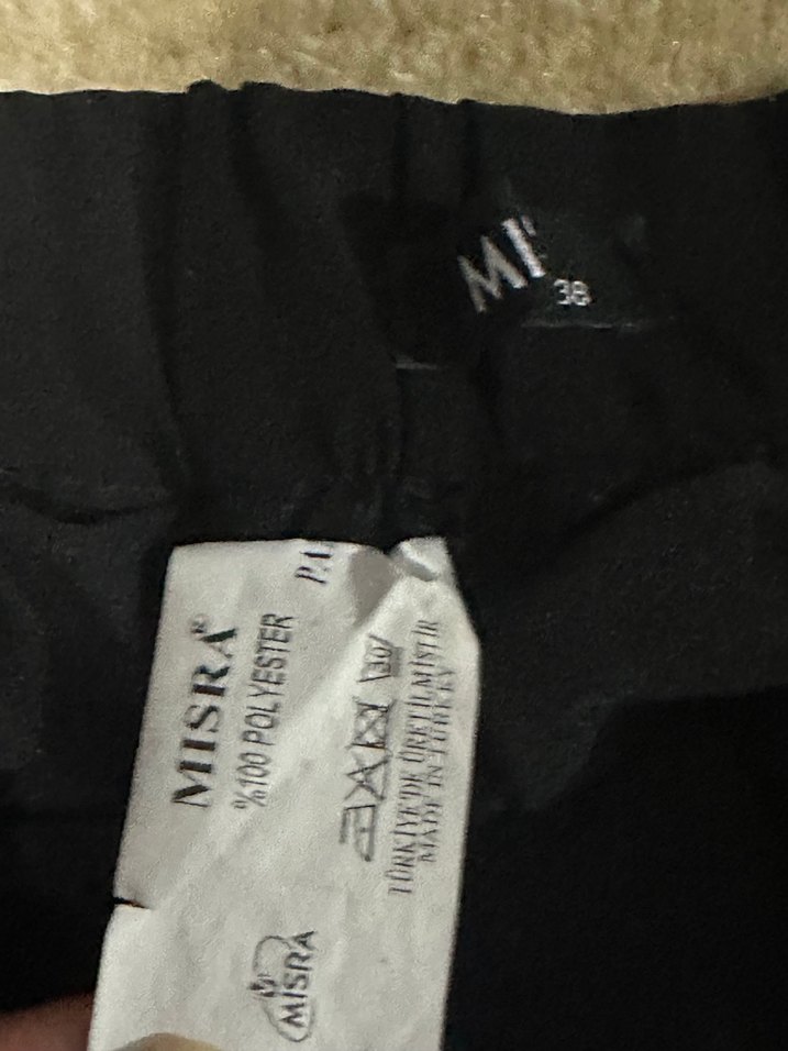 Siyah Piliseli Uzun Kadın geniş paça pantolon - Görsel 2