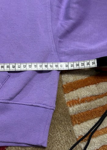 Mor Kapüşonlu Kadın Sweatshirt - Görsel 4