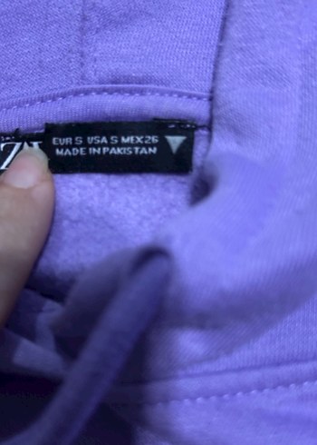 Mor Kapüşonlu Kadın Sweatshirt - Görsel 2