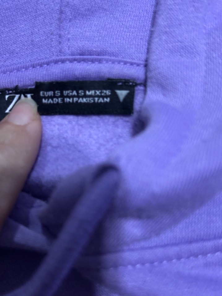 Mor Kapüşonlu Kadın Sweatshirt - Görsel 2