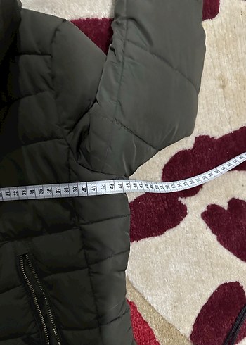 Fermuarlı haki Kadın Uzun Kışlık Mont - Görsel 3