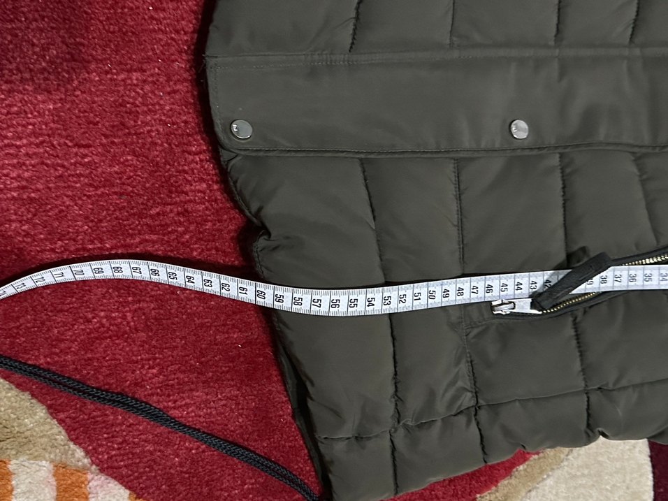 Fermuarlı haki Kadın Uzun Kışlık Mont - Görsel 4