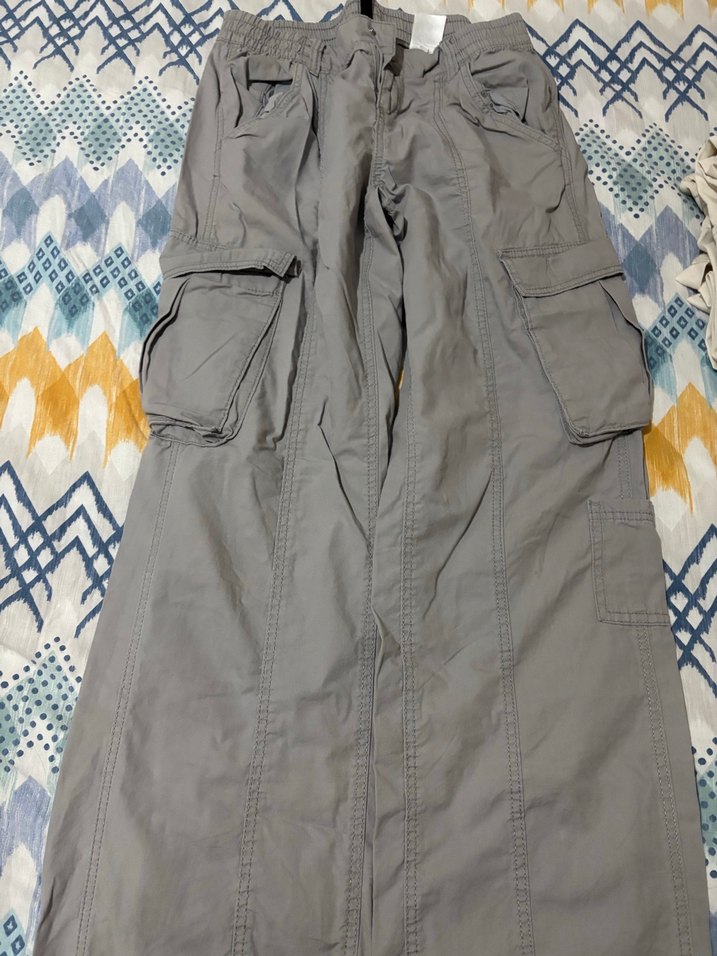 Gri Kadın  Rahat Kumaş Pantolon - Görsel 3