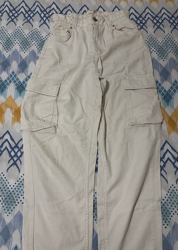 Beyaz Kadın Pamuklu Rahat Kesim Jean - Görsel 3