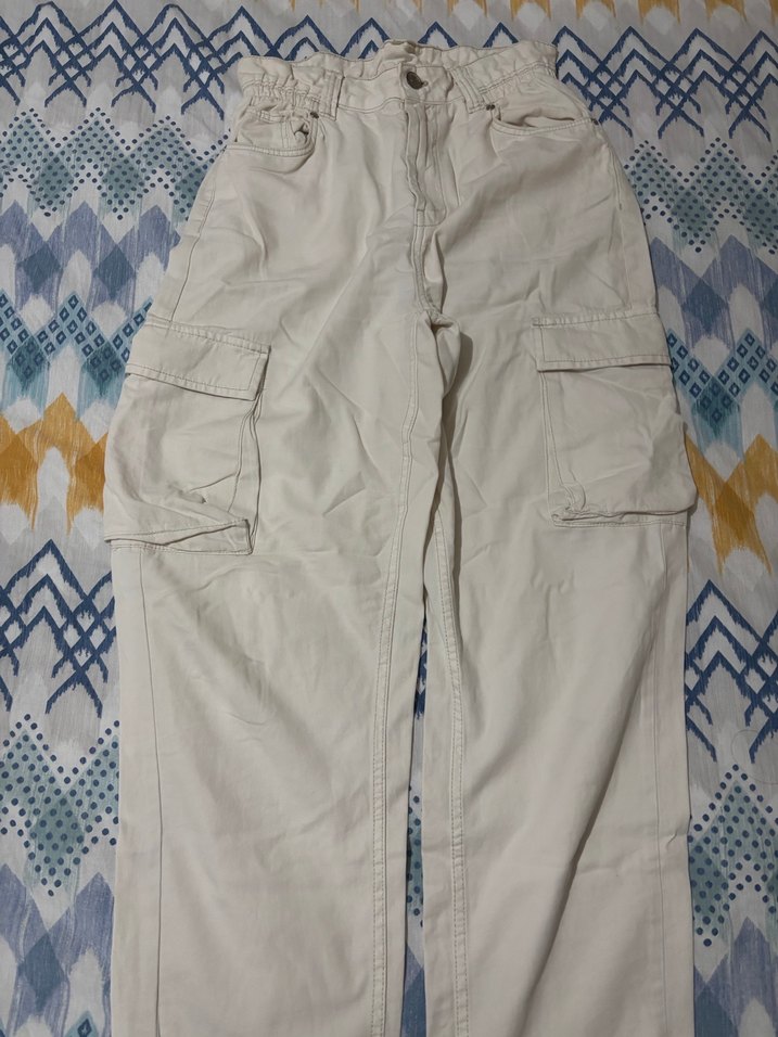 Beyaz Kadın Pamuklu Rahat Kesim Jean - Görsel 3