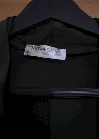 V Yaka Drapeli Yeşil Bluz - Görsel 2