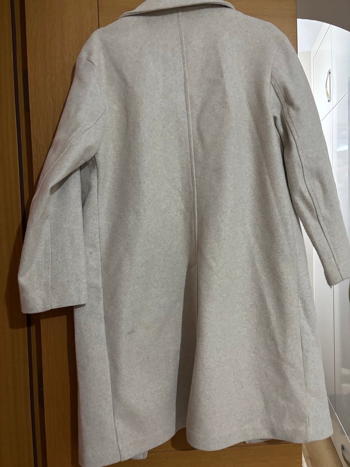 Bej Uzun Klasik Kadın Kaban - Görsel 5