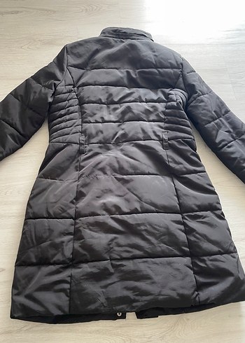 LC Waikiki Fermuarlı Siyah Kadın Uzun Kışlık Mont