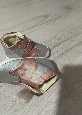 Kız Çocuk Gri-Pembe Cırtcırtlı İlkadım Ayakkabı - Görsel 5