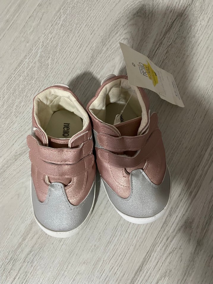 Kız Çocuk Gri-Pembe Cırtcırtlı İlkadım Ayakkabı - Görsel 3