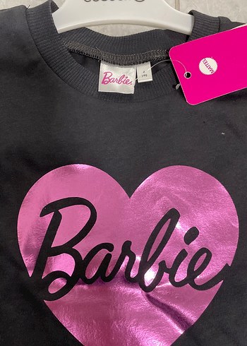 Barbie Baskılı Siyah Kız Tişörtü - Görsel 3