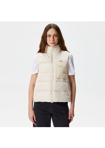 Beyaz Fermuarlı Kadın Şişme Yelek - Görsel 6