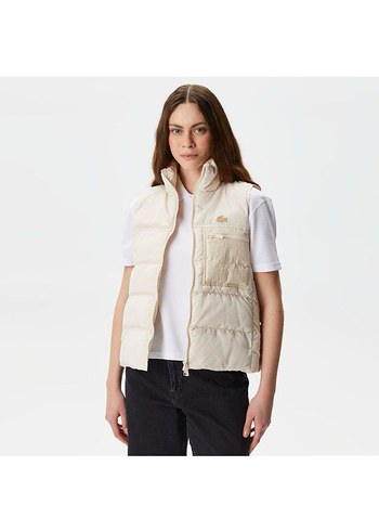 Beyaz Fermuarlı Kadın Şişme Yelek - Görsel 4