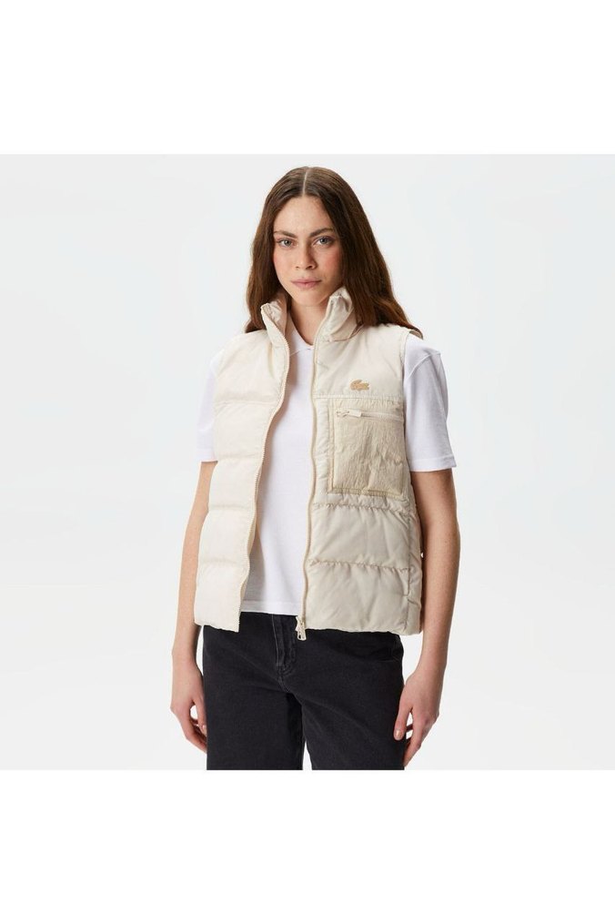 Beyaz Fermuarlı Kadın Şişme Yelek - Görsel 4