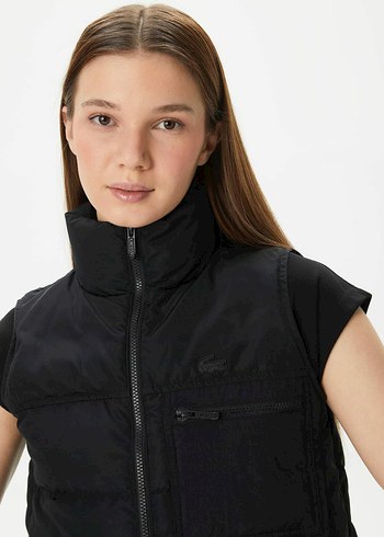 Siyah Kadın Denim Şişme Yelek - Görsel 4