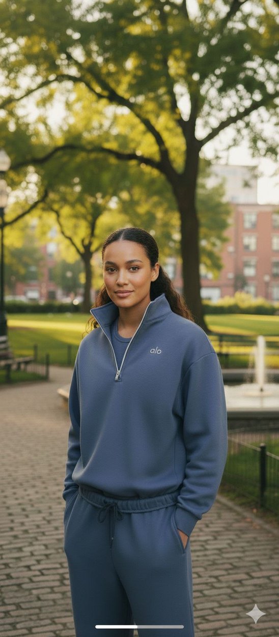 Mavi Denim Kadın Yarım Fermuarlı Eşofman Üstü Takım - Görsel 4