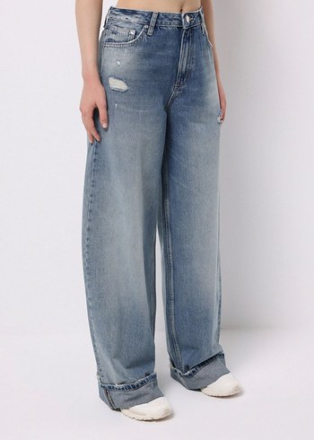 Geniş Kesim Midi Denim Kadın Jean - Görsel 2