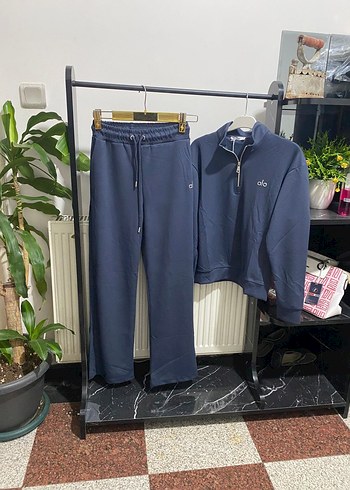 Gri Yarım Fermuarlı Kadın Sweatshirt Takım - Görsel 5