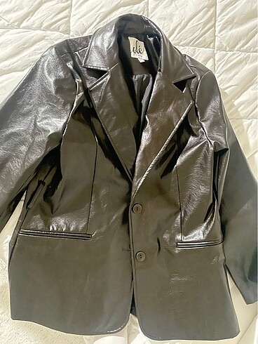 36 Beden siyah Renk Deri blazer