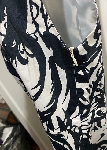 Koton siyah-Beyaz şık Düğmeli elbise - Görsel 4