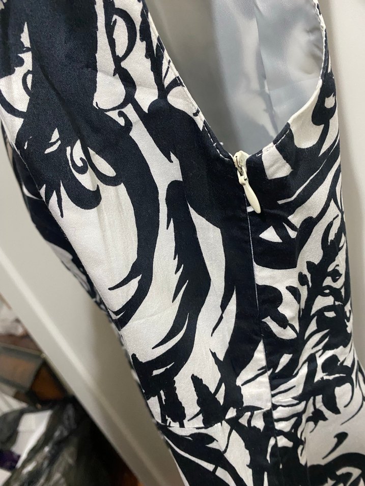 Koton siyah-Beyaz şık Düğmeli elbise - Görsel 4