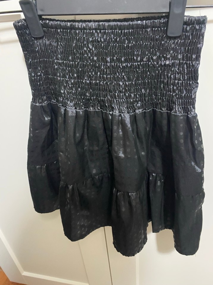 Adil Işık Parlak Siyah Fırfırlı Midi Etek - Görsel 2