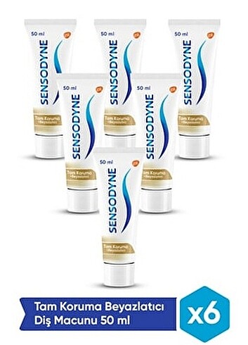 6 Adet Sensodyne Tam Koruma ve Beyazlatıcı 50ml Diş Macunu 