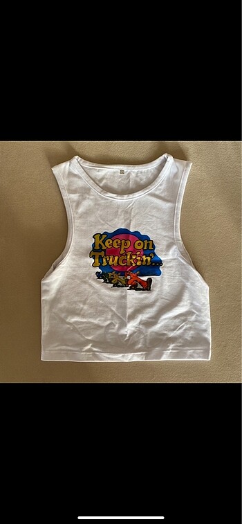 s Beden beyaz Renk Stay punk baskılı crop