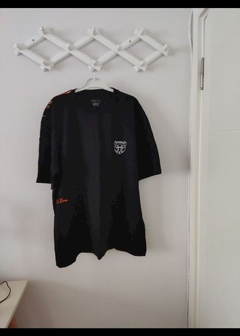 Siyah Baskılı Oversize Erkek Tişört
