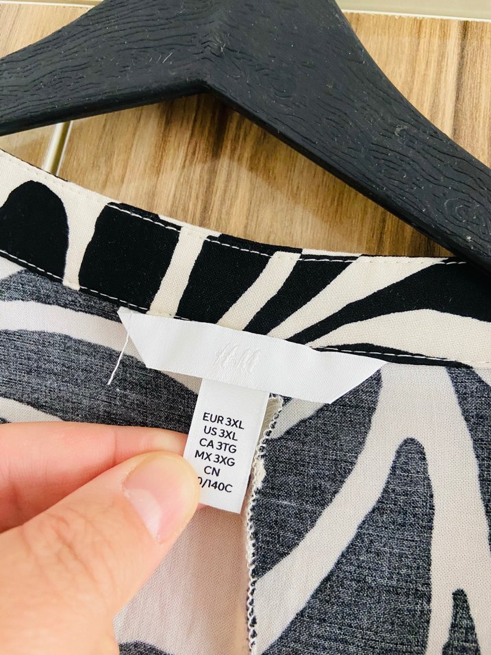 Bohem Siyah-Beyaz Desenli Uzun Elbise - Görsel 4