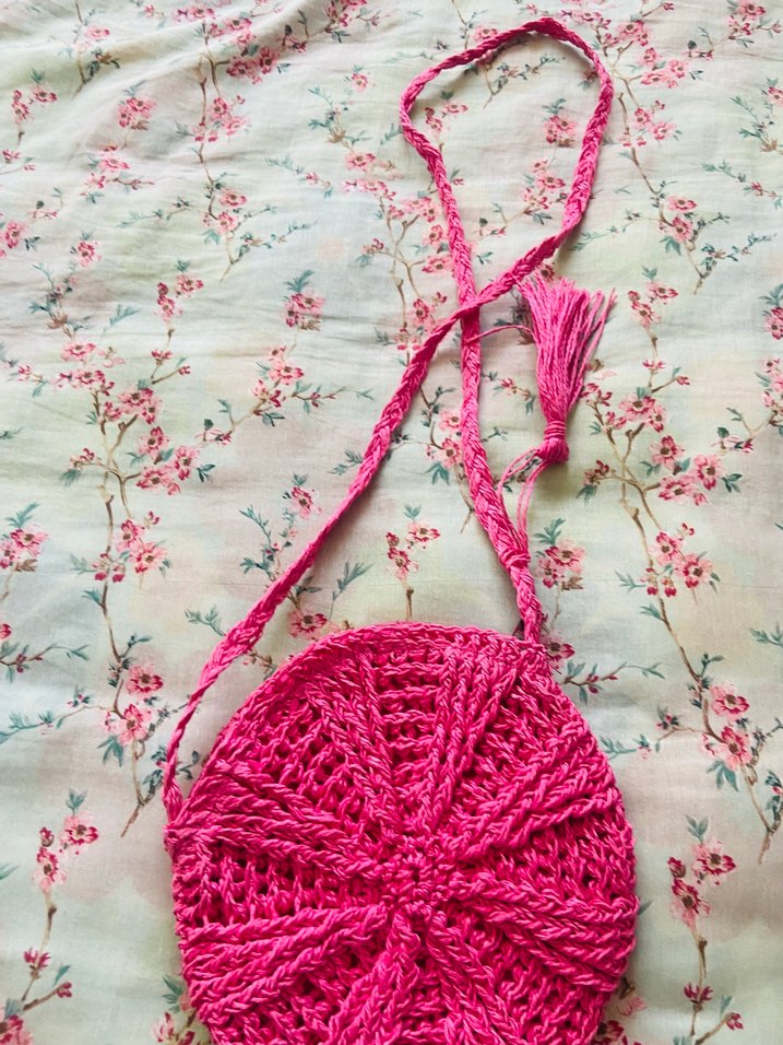 Pembe Nakışlı Püsküllü Bohem Kadın Çapraz Çanta - Görsel 3