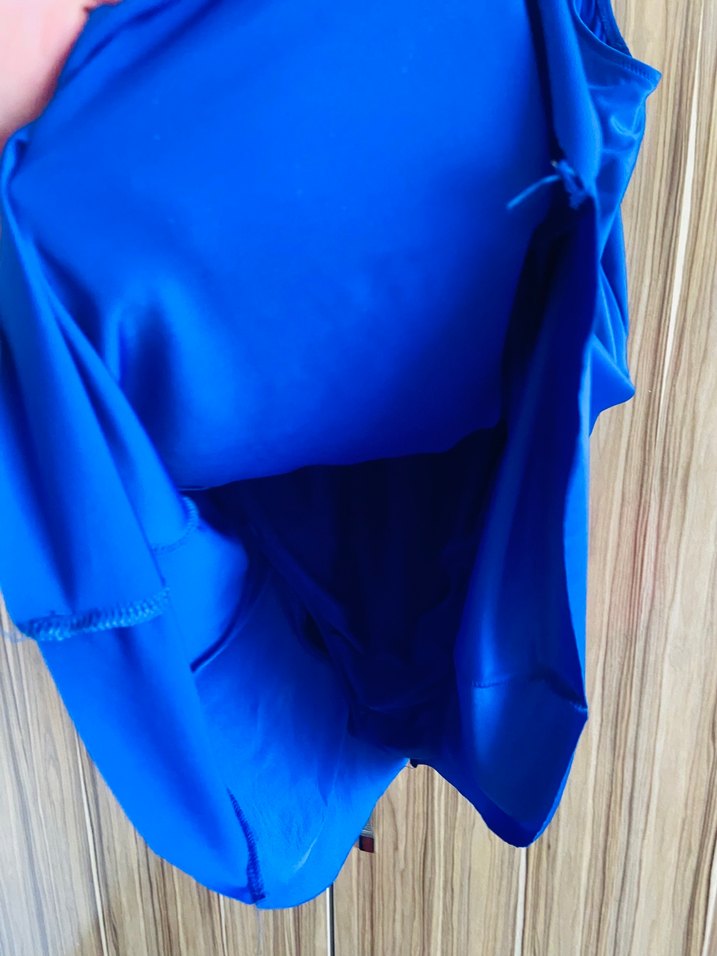 Parlak Mavi Drapeli Kadın Mayo - Görsel 4