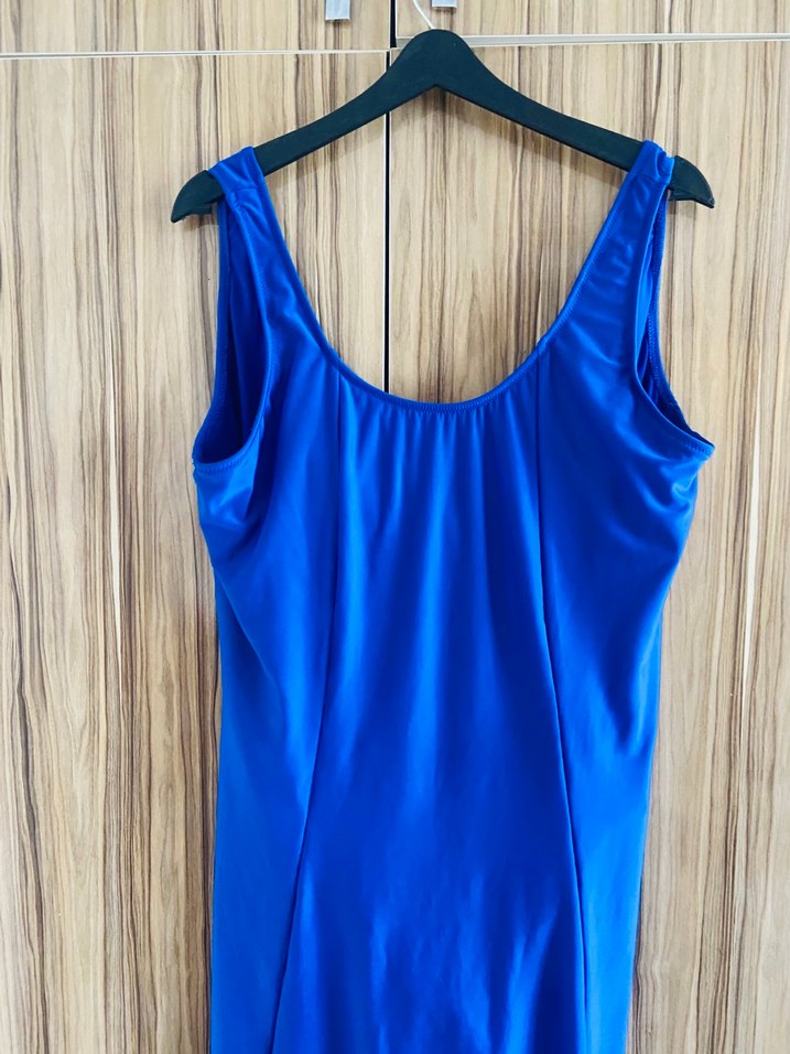 Parlak Mavi Drapeli Kadın Mayo - Görsel 5