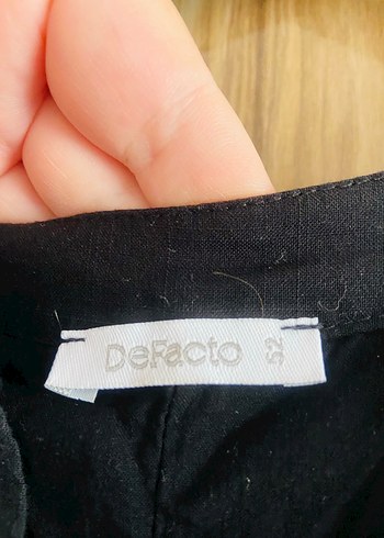 V Yaka Siyah Hamile Keten elbise - Görsel 4