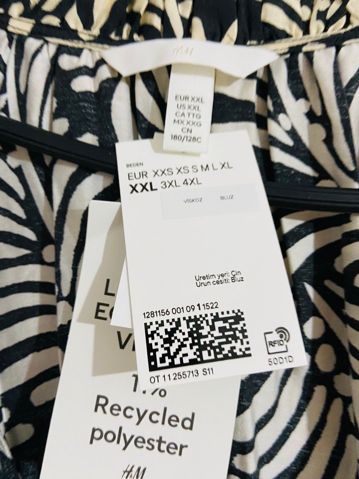 Zebra Desenli Uzun Kollu V Yaka Kadın Gömlek - Görsel 5