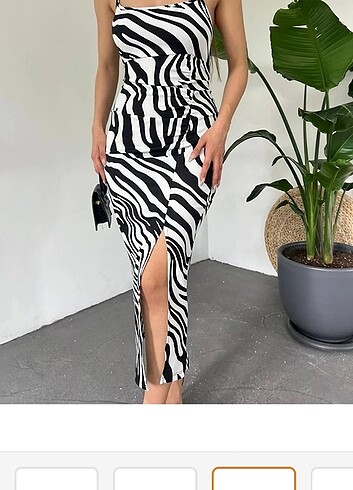 Zebra desenli elbise 