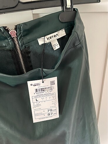 l Beden haki Renk Koton Yeşil Haki Deri Etek