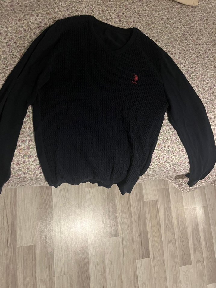 Erkek V Yaka Lacivert Triko Kazak - Görsel 2