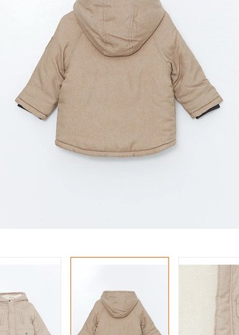 Bej Kapüşonlu Erkek Çocuk Mont - Görsel 2