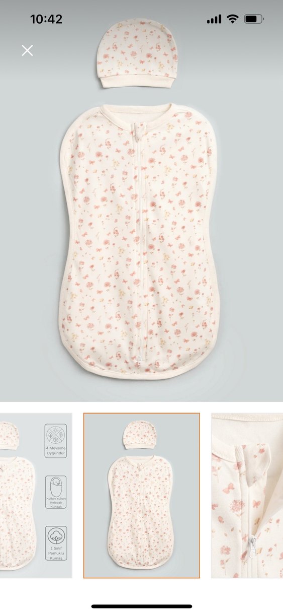 Bebek Kelebek Kundak Seti Pamuklu Kumaş - Görsel 2