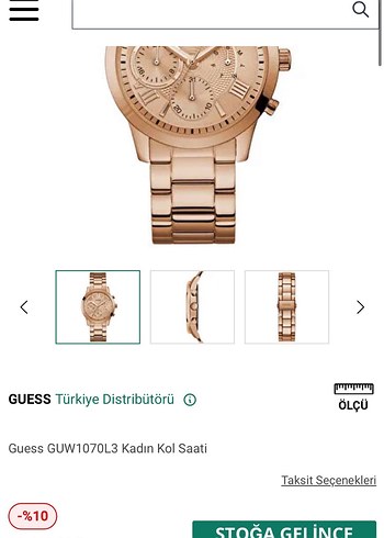 Guess Guess Kadın Altın Renk Klasik Saat