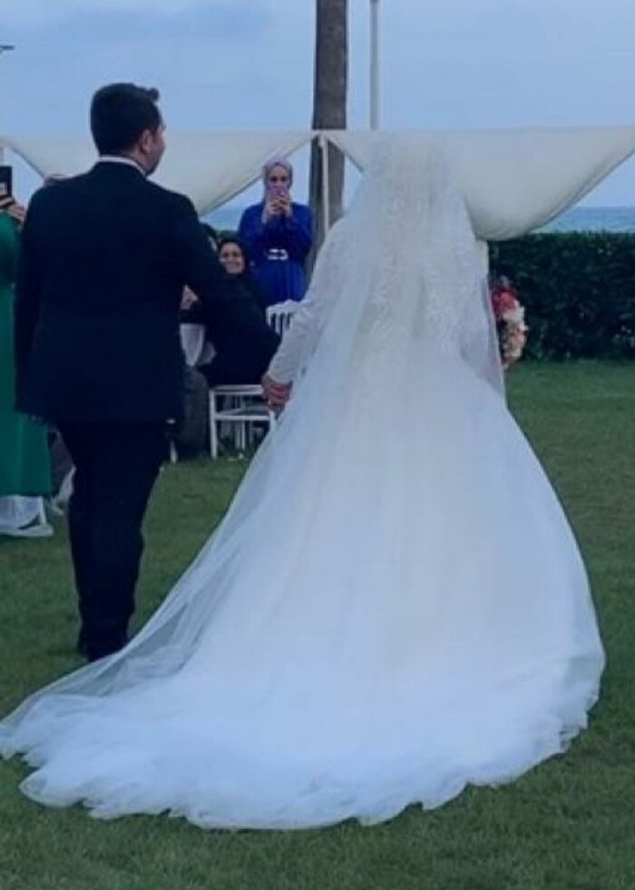 Özel tasarım tesettür gelinlik  - Görsel 5