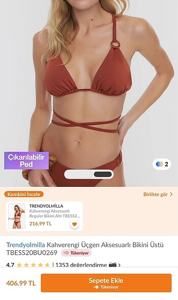 Trendyol üçgen bikini takımı