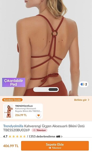 Trendyol & Milla Trendyol üçgen bikini takımı