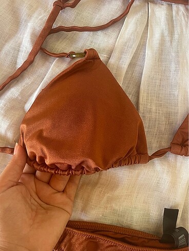 36 Beden kırmızı Renk Trendyol üçgen bikini takımı