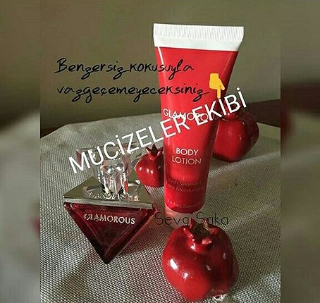 farmasi glamorous parfüm ve body lotion 