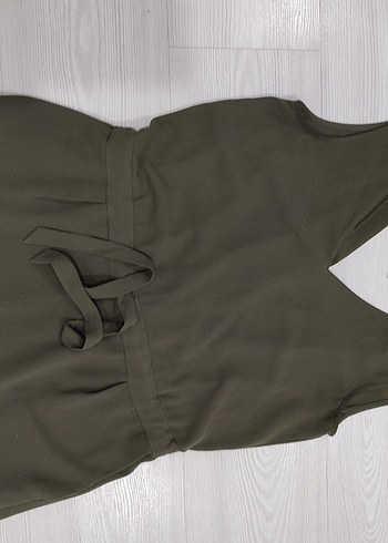 Zara Kemerli Kolsuz Mini Kumaş Tulum