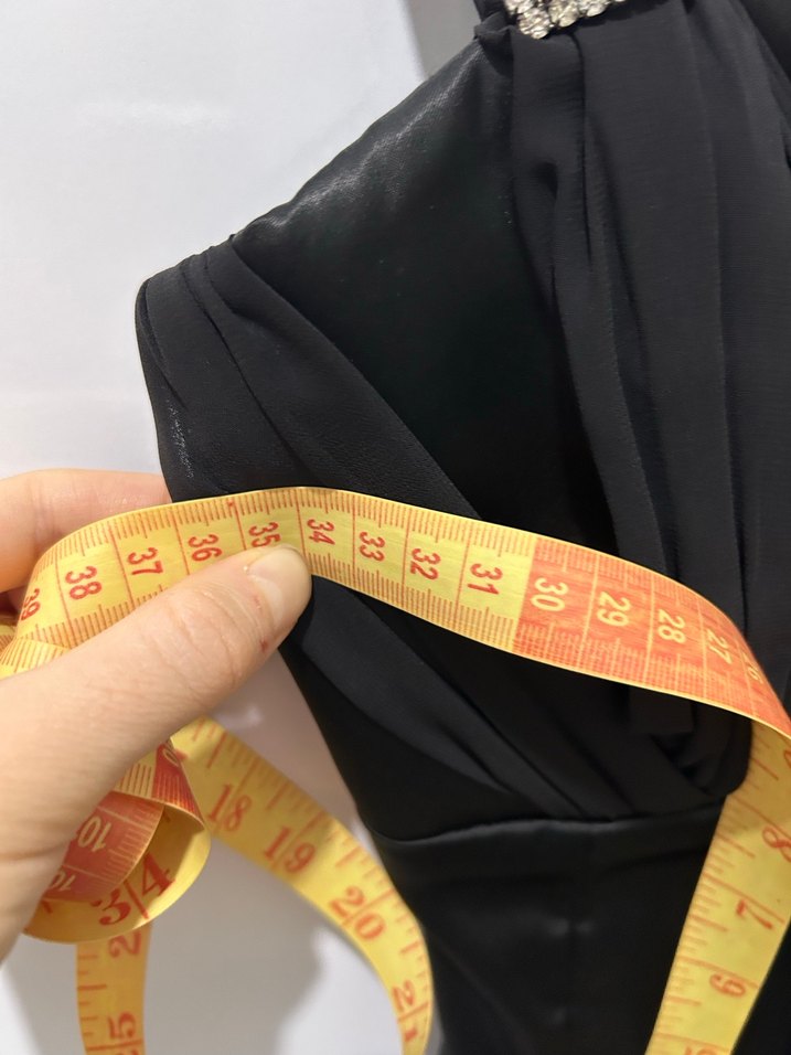 Siyah Drapeli Strappy Midi Elbise - Görsel 3